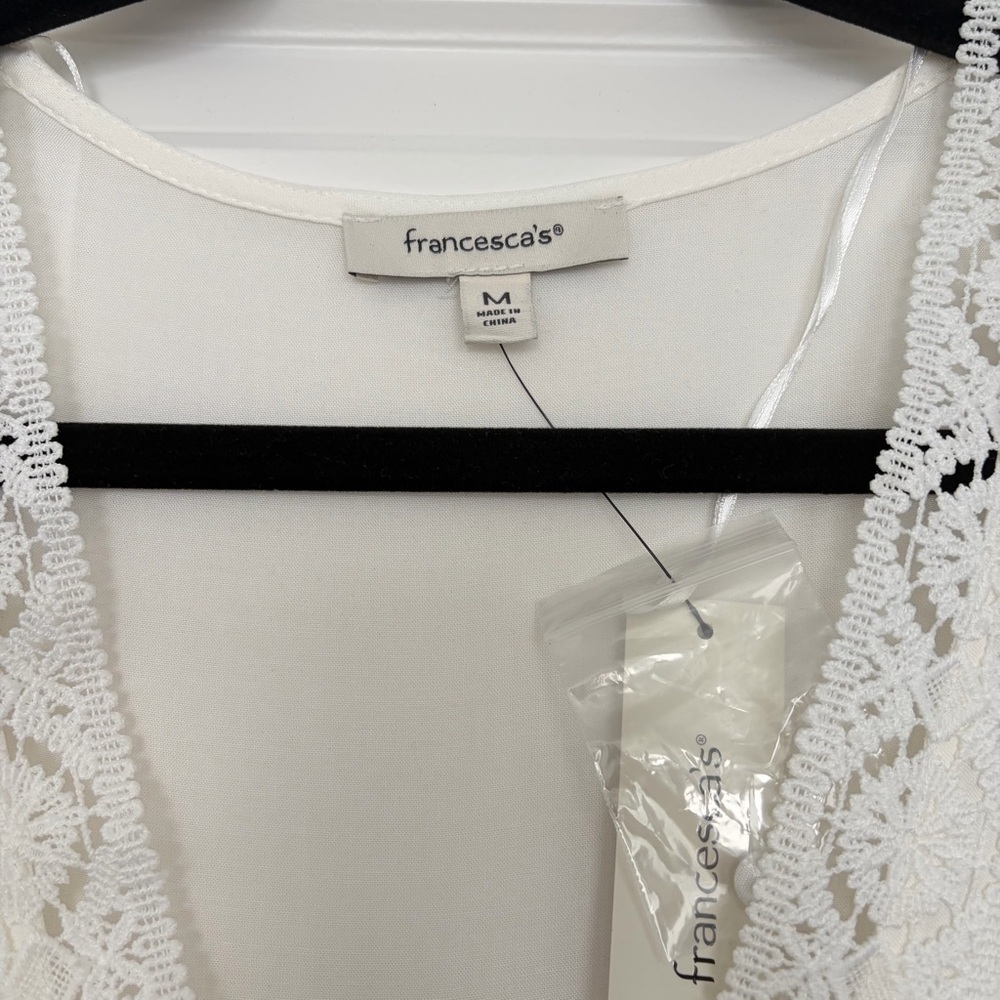 Francesca's Collections White and Blue Lace Dress - Picture 2 of 4